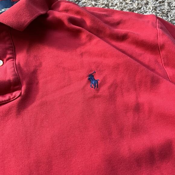 Polo Ralph Lauren Men’s Large Red Polo Short Sleeve Shirt Pony Cotton Casual - Picture 3 of 7